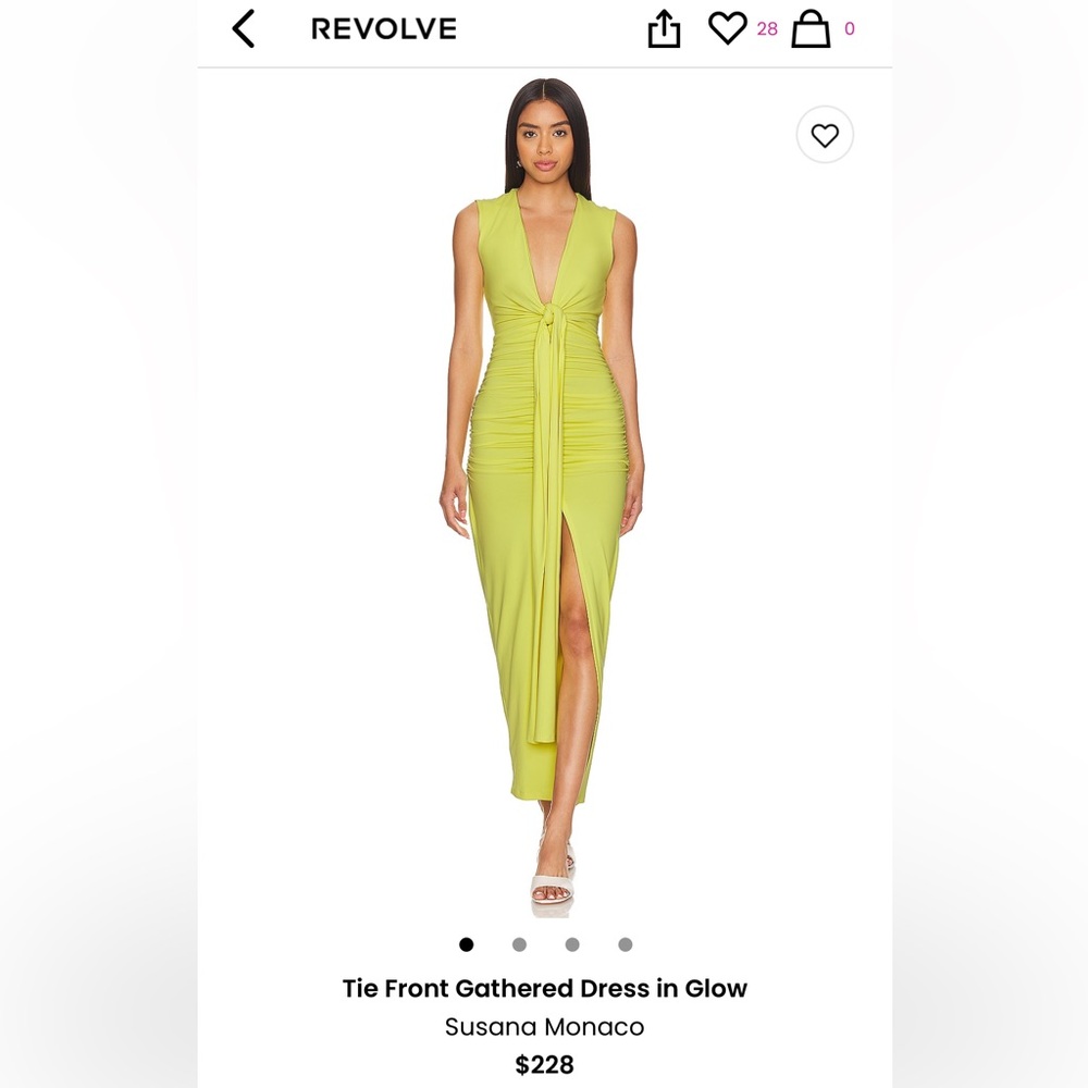Susana Monaco Tie Front Gathered Dress in Glow